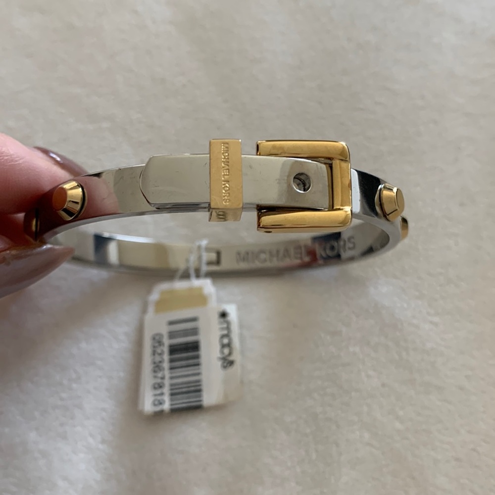 Michael Kors Astor Buckle Bracelet, Two Tone Gold & Silver